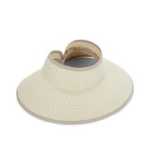San Diego Hat Company Open-Top Straw Visor in Cream